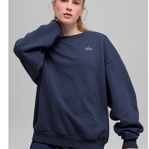Alo Navy Accolade Crewneck Sweatshirt
